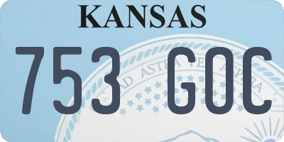 KS license plate 753GOC