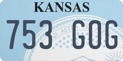 KS license plate 753GOG