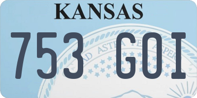 KS license plate 753GOI