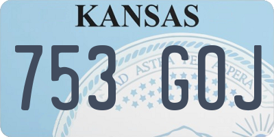 KS license plate 753GOJ