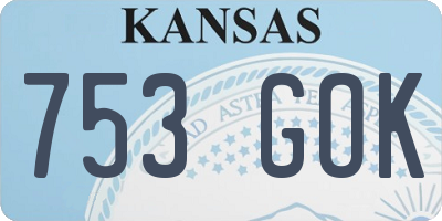 KS license plate 753GOK
