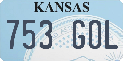KS license plate 753GOL