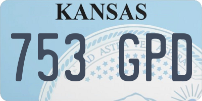 KS license plate 753GPD