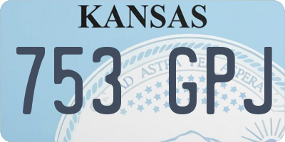KS license plate 753GPJ