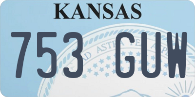 KS license plate 753GUW