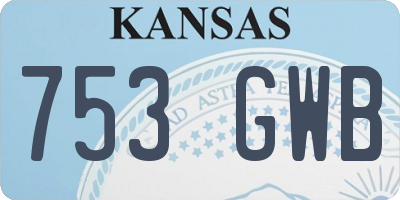 KS license plate 753GWB