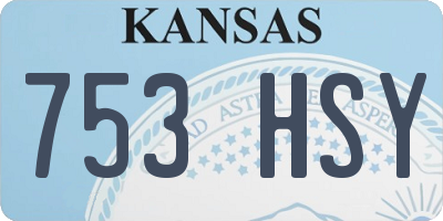KS license plate 753HSY