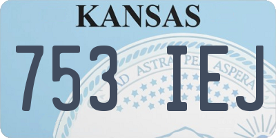KS license plate 753IEJ