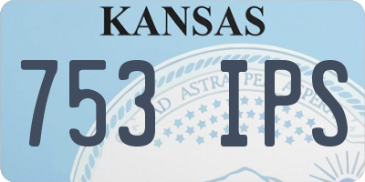 KS license plate 753IPS