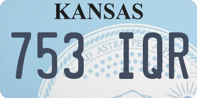 KS license plate 753IQR