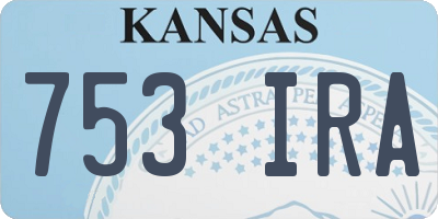 KS license plate 753IRA
