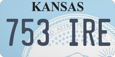 KS license plate 753IRE