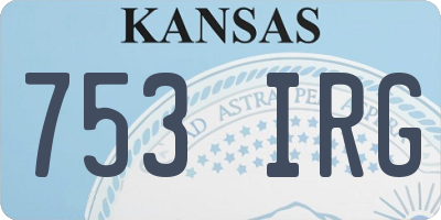 KS license plate 753IRG