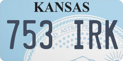 KS license plate 753IRK
