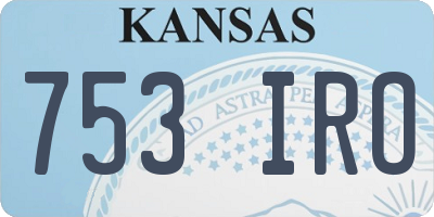 KS license plate 753IRO