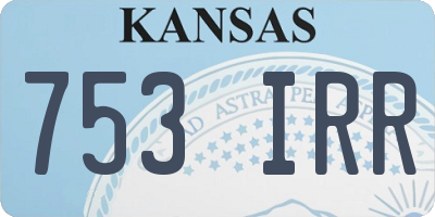 KS license plate 753IRR