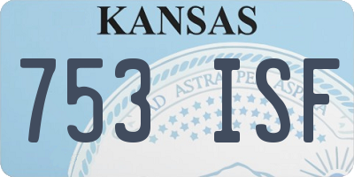 KS license plate 753ISF