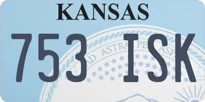 KS license plate 753ISK