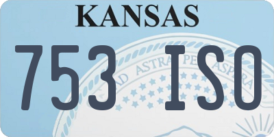 KS license plate 753ISO