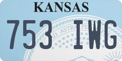 KS license plate 753IWG