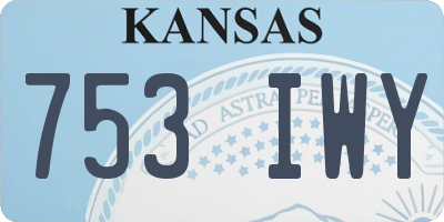 KS license plate 753IWY