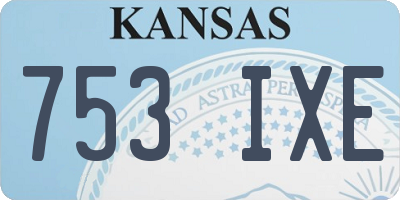 KS license plate 753IXE