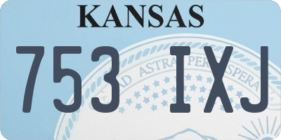 KS license plate 753IXJ