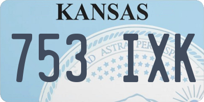KS license plate 753IXK