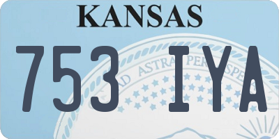 KS license plate 753IYA