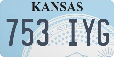 KS license plate 753IYG