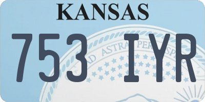 KS license plate 753IYR