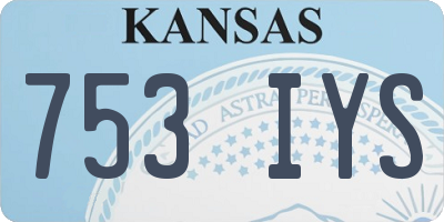 KS license plate 753IYS