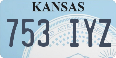 KS license plate 753IYZ