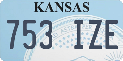 KS license plate 753IZE