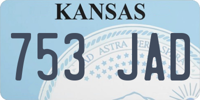 KS license plate 753JAD