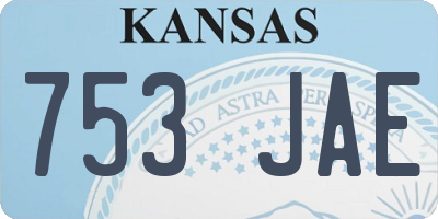 KS license plate 753JAE