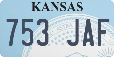 KS license plate 753JAF