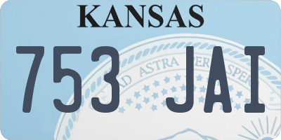 KS license plate 753JAI