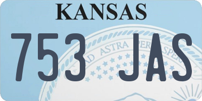KS license plate 753JAS