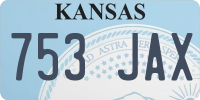KS license plate 753JAX