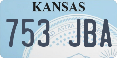 KS license plate 753JBA