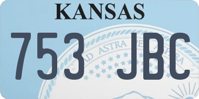KS license plate 753JBC