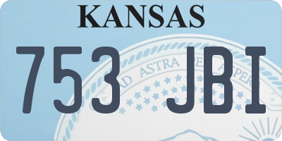 KS license plate 753JBI