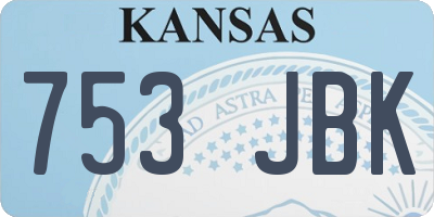 KS license plate 753JBK