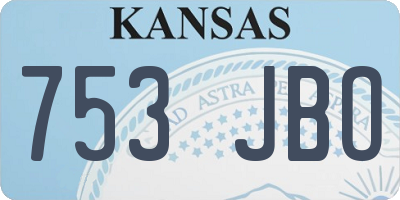 KS license plate 753JBO