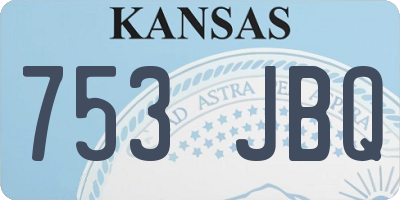 KS license plate 753JBQ