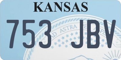 KS license plate 753JBV