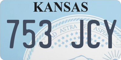 KS license plate 753JCY