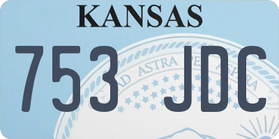KS license plate 753JDC