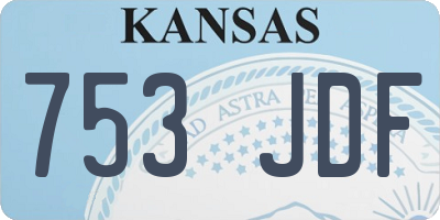 KS license plate 753JDF